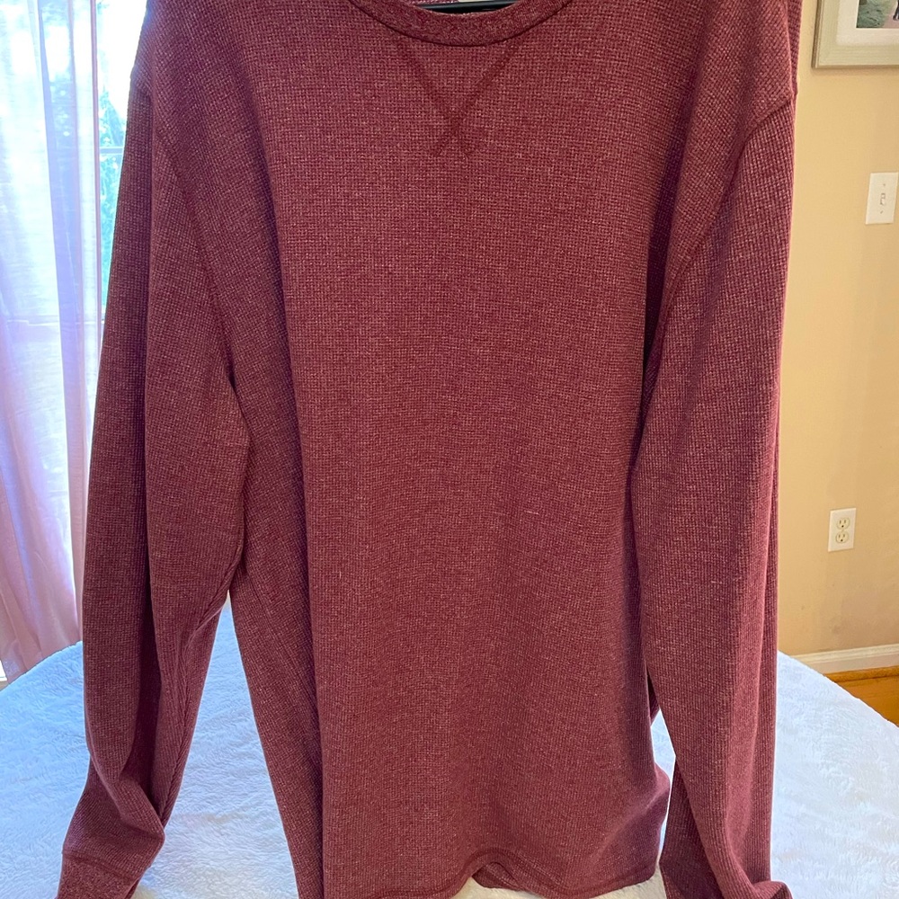 Maroon waffle shirt
